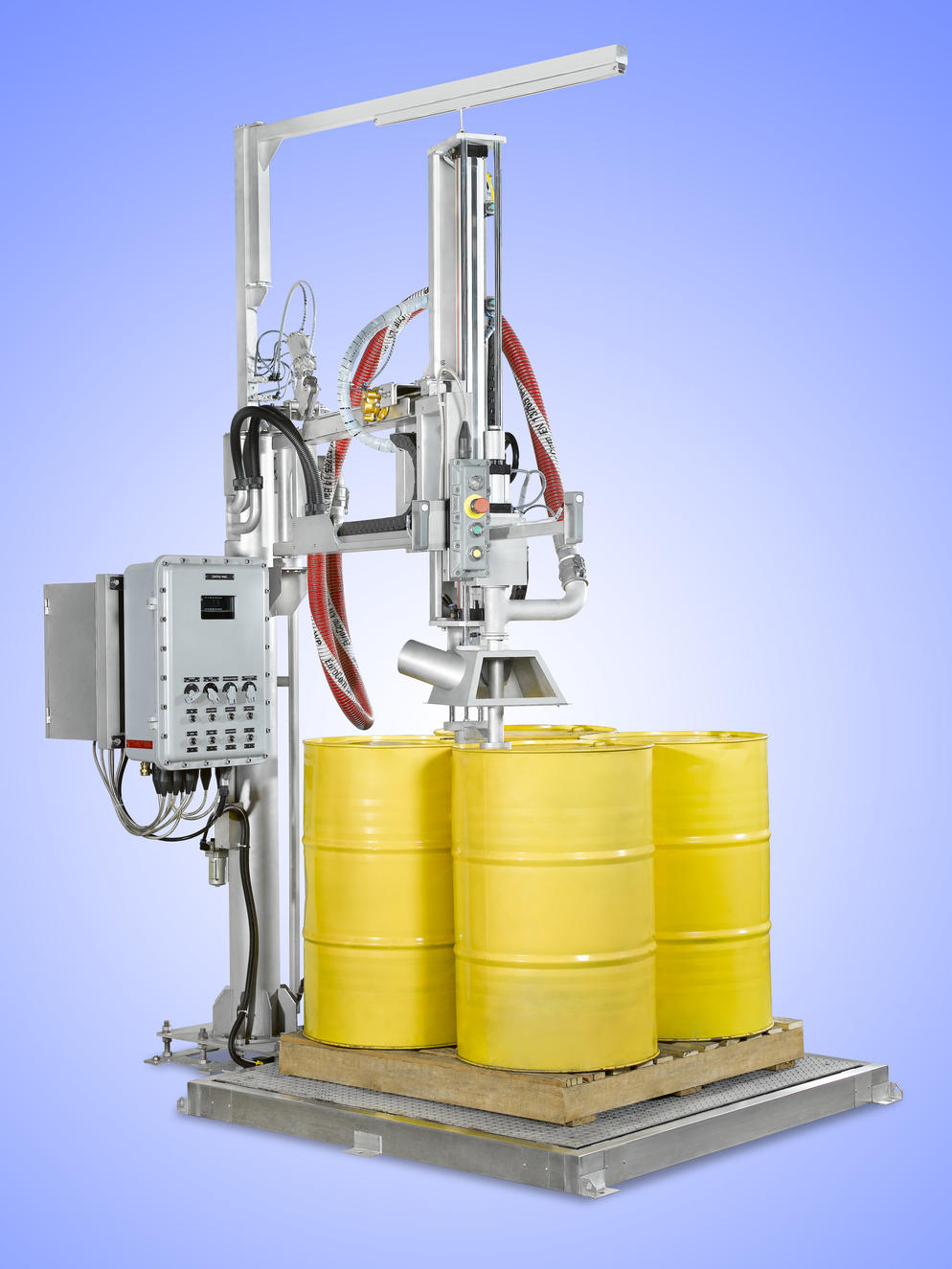 印染助剂灌装机_1000升/IBC/吨桶摇臂式灌装机-一站式解决方案